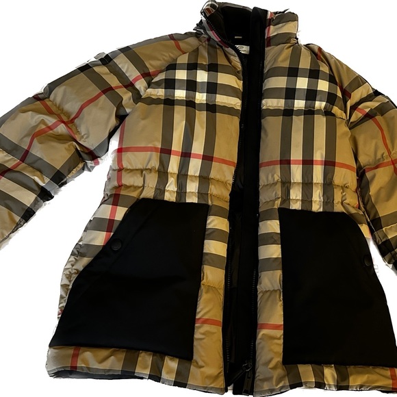 Detachable Hood Check Puffer Jacket